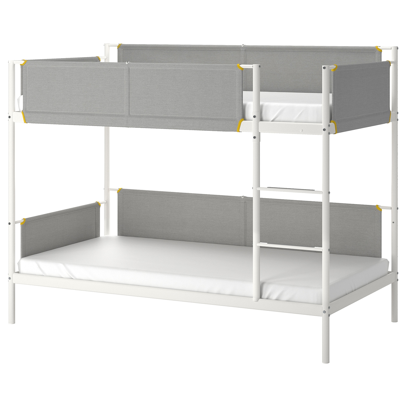 Кровать двухъярусная - IKEA VITVAL/ВИТВАЛ ИКЕА, 90x200 см, серый/белый