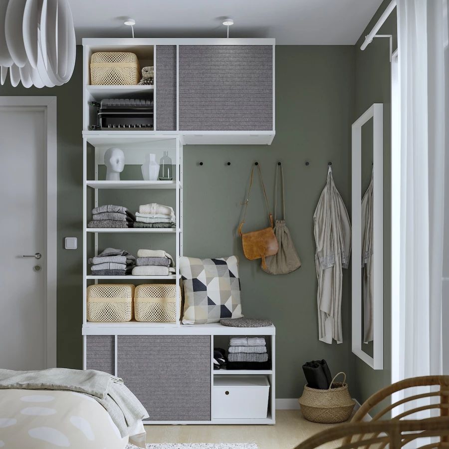 Комбинация для хранения - PLATSA  IKEA/ ПЛАТСА  ИКЕА, 241х120 см, белый/серый (изображение №3)