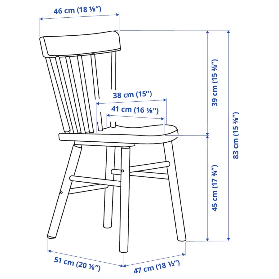 Стул - NORRARYD IKEA/НОРРАРИД ИКЕА, 83х47х51 см, белый (изображение №7)