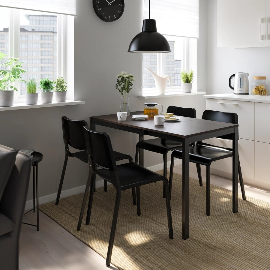 Кухонный стол - VANGSTA/TEODORES IKEA/ВАНГСТА/ТЕОДОРЕС ИКЕА, 75х73 см, черный (изображение №2)