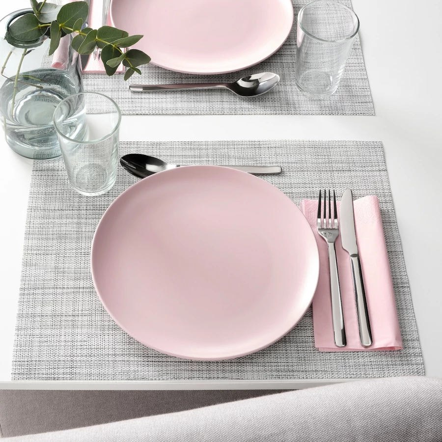 Набор тарелок, 4 шт. - IKEA FÄRGKLAR/FARGKLAR, 26 см, светло-розовый, ФЭРГКЛАР ИКЕА (изображение №3)
