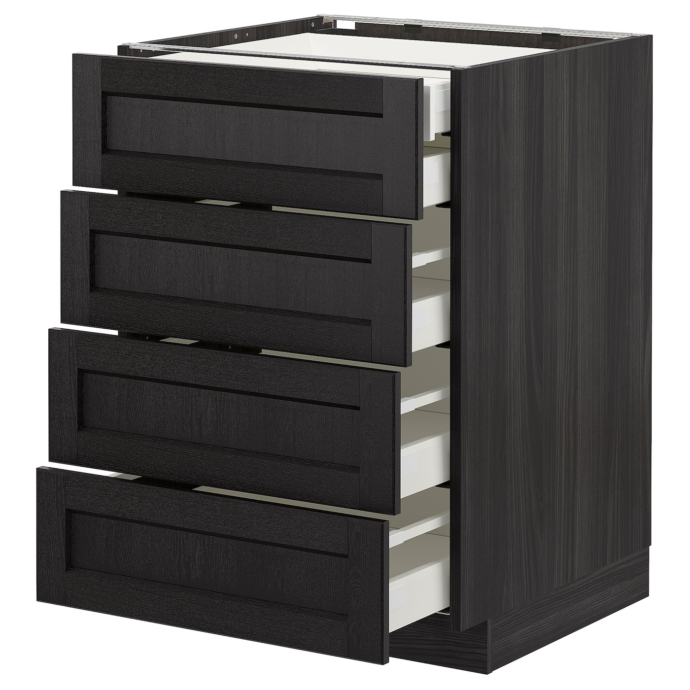 Напольный кухонный шкаф  - IKEA METOD MAXIMERA, 88x62x60см, черный, МЕТОД МАКСИМЕРА ИКЕА