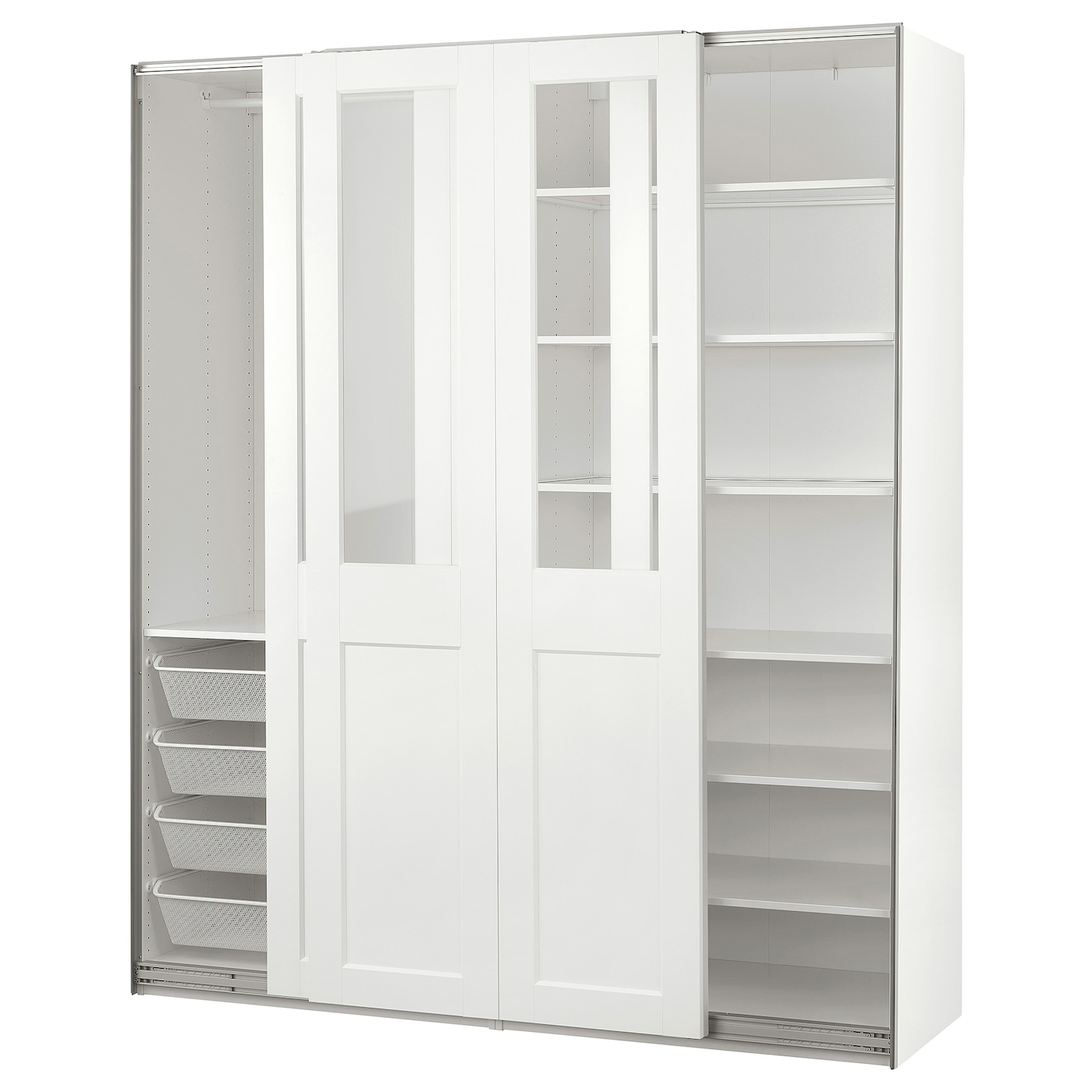 Шкаф-купе - PAX / GRIMO IKEA/ ПАКС/ ГРИМО ИКЕА, 200x60x236 см, белый