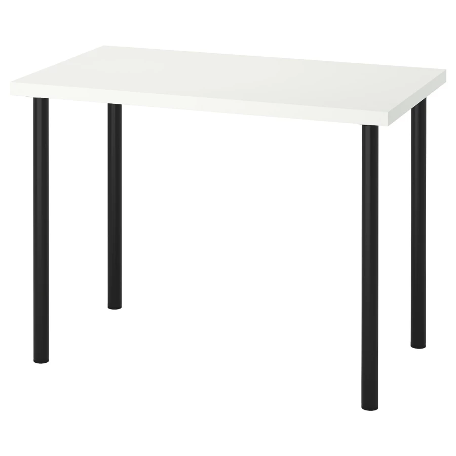 Письменный стол - IKEA LINNMON/ADILS, 100x60 см, белый/черный, ЛИННМОН/АДИЛЬС ИКЕА (изображение №1)