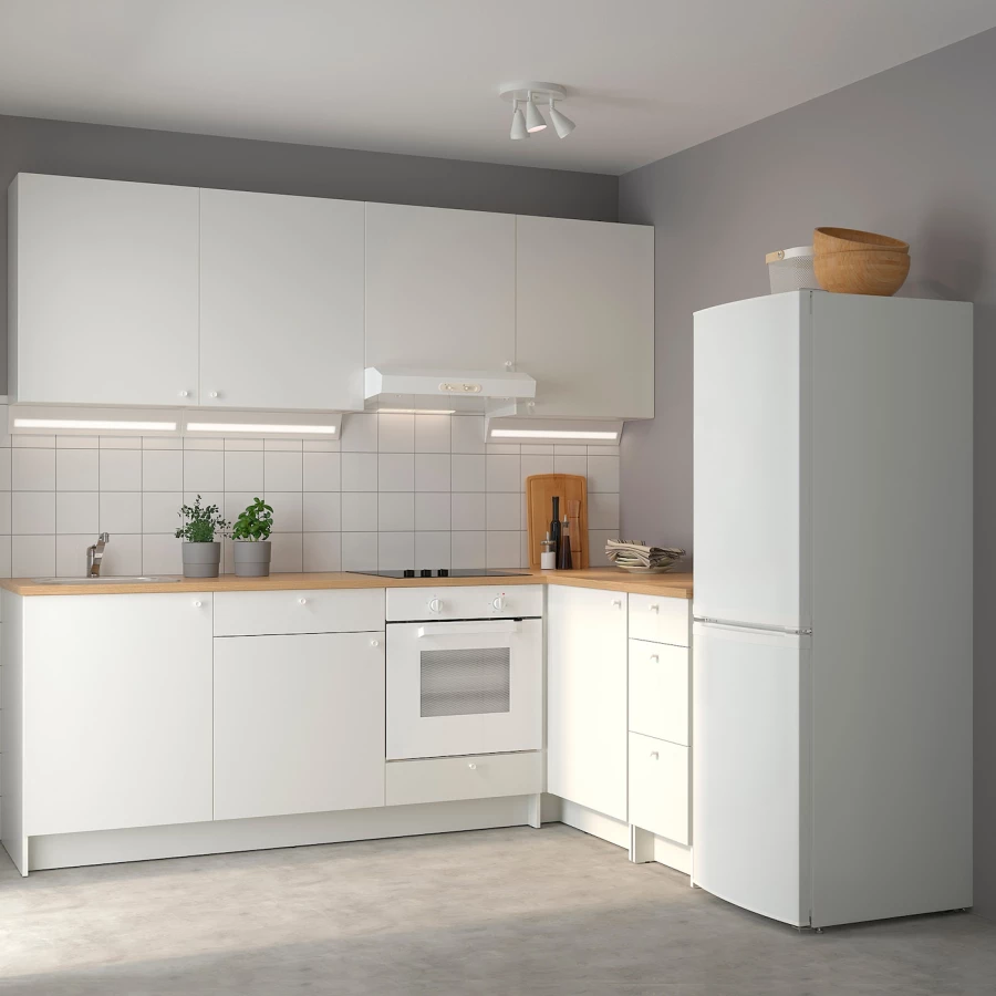 Комбинация кухонная угловая -  KNOXHULT IKEA/ КНОКСХУЛЬТ ИКЕА, 243х164х220 см, бежевый/белый (изображение №2)