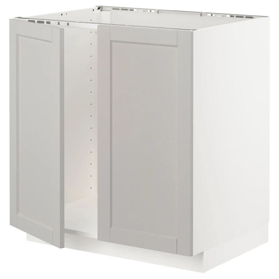 Шкаф под раковину 2 дверцы - METOD  IKEA/ МЕТОД ИКЕА, 88х80 см,  белый/серый (изображение №1)