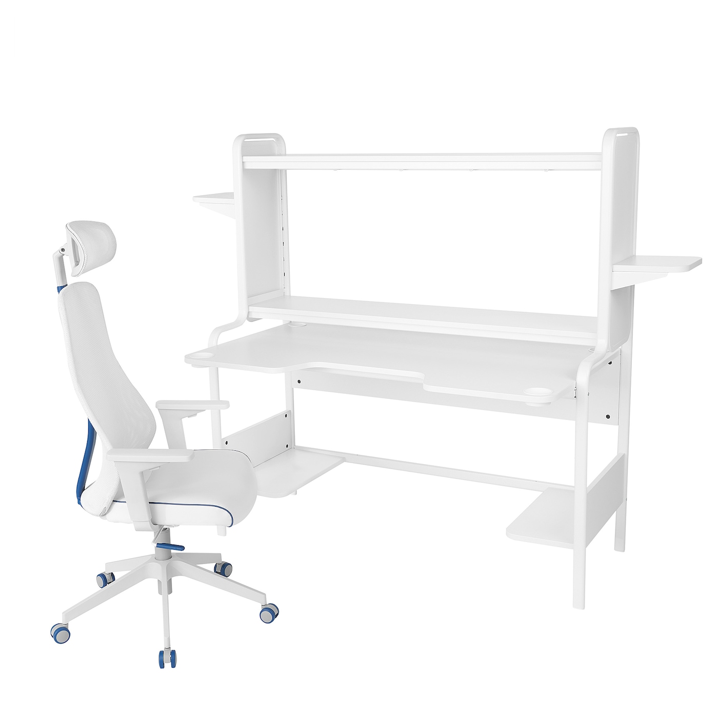 Игровой стол и стул - IKEA FREDDE / MATCHSPEL, 185х74х146 см, белый/синий, ФРЕДДЕ/МАТЧСПЕЛ ИКЕА
