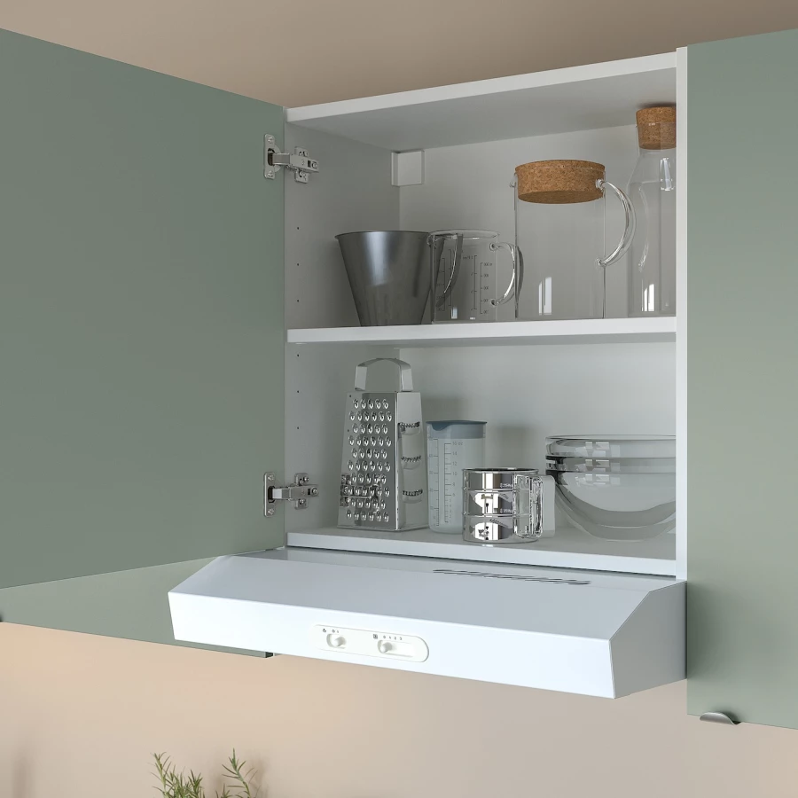 Кухня - ENHET  IKEA/ ЭНХЕТ ИКЕА, 243х222 см, белый/зеленый (изображение №5)