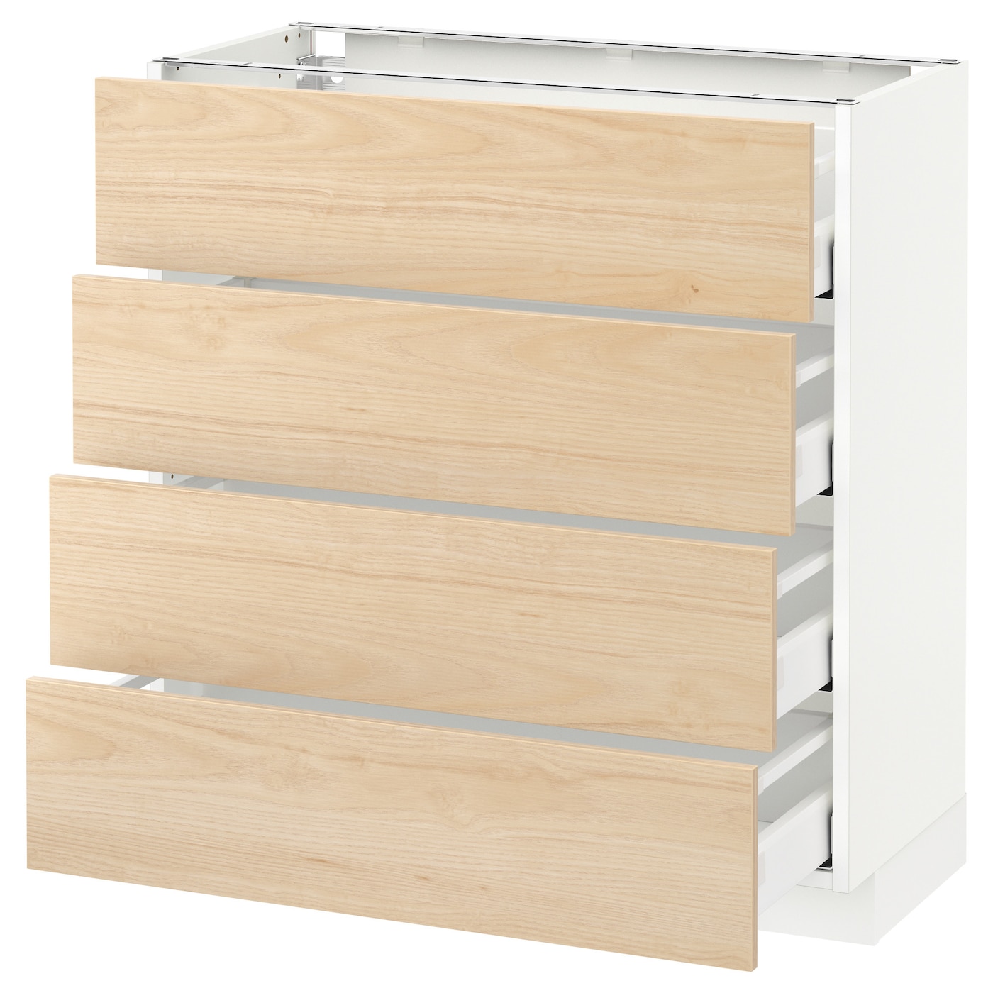 Напольный кухонный шкаф  - IKEA METOD MAXIMERA, 88x39x80см, белый/светлый ясень, МЕТОД МАКСИМЕРА ИКЕА