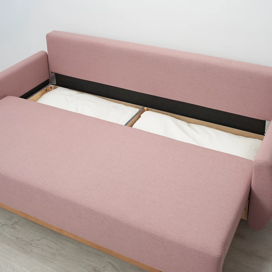 3-местный диван-кровать - IKEA GRUNNARP, 92x236см, розовый, ГРУННАРП ИКЕА (изображение №9)