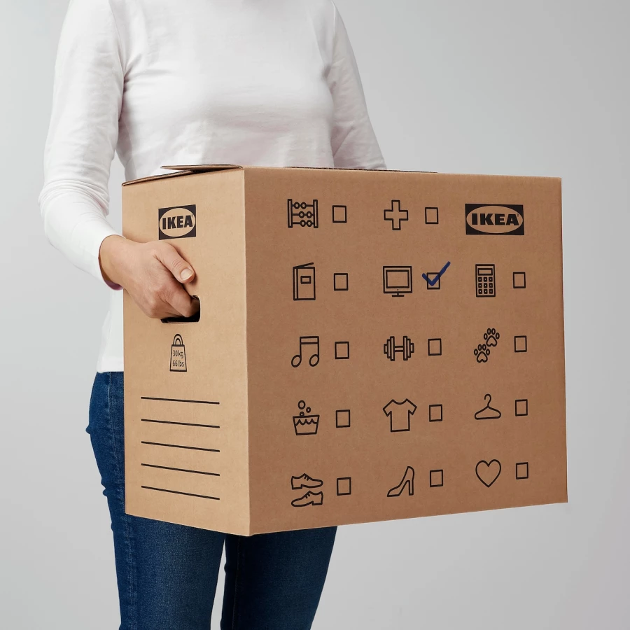 Коробка с крышкой - DUNDERGUBBE  IKEA/ ДУНДЕРГУББЕ ИКЕА, 50х31х40 см, бежевый (изображение №3)