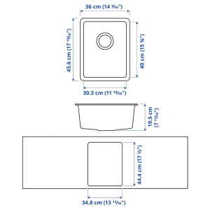 Второе фото. Врезная мойка - IKEA KILSVIKEN, 30х36 см, черный, КИЛСВИКЕН ИКЕА