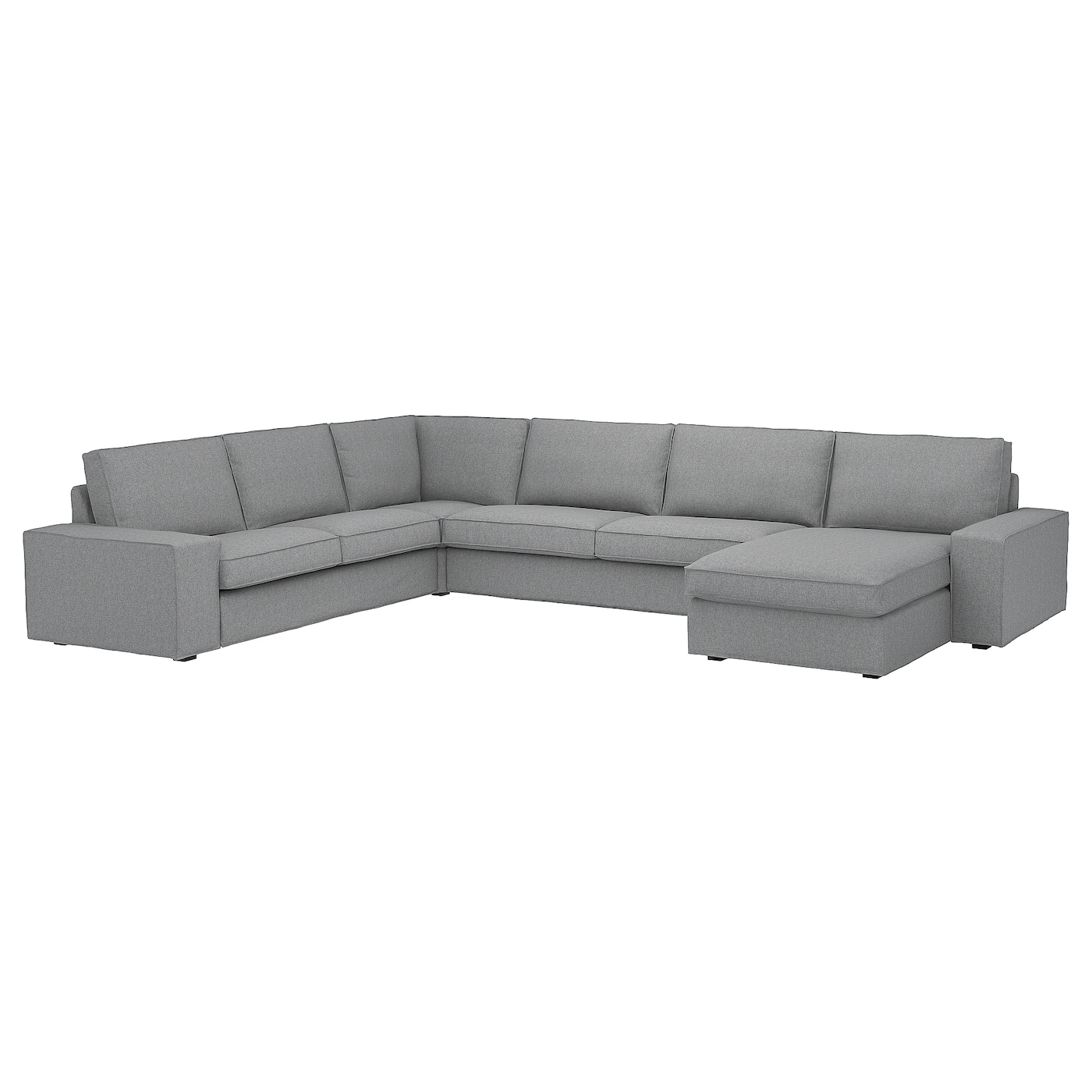 5-местный угловой диван и кушетка - IKEA KIVIK, 83x60x257/387см, серый/светло-серый, КИВИК ИКЕА