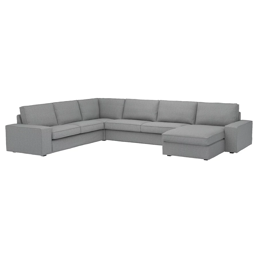 5-местный угловой диван и кушетка - IKEA KIVIK, 83x60x257/387см, серый/светло-серый, КИВИК ИКЕА (изображение №1)