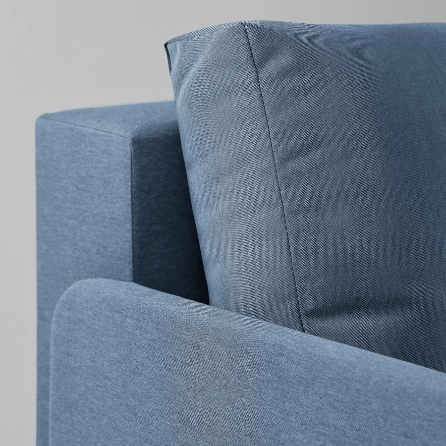 3-местный диван с кушеткой - IKEA BRUKSVARA/БРУКСВАРА ИКЕА, 203х85х80 см, синий (изображение №5)