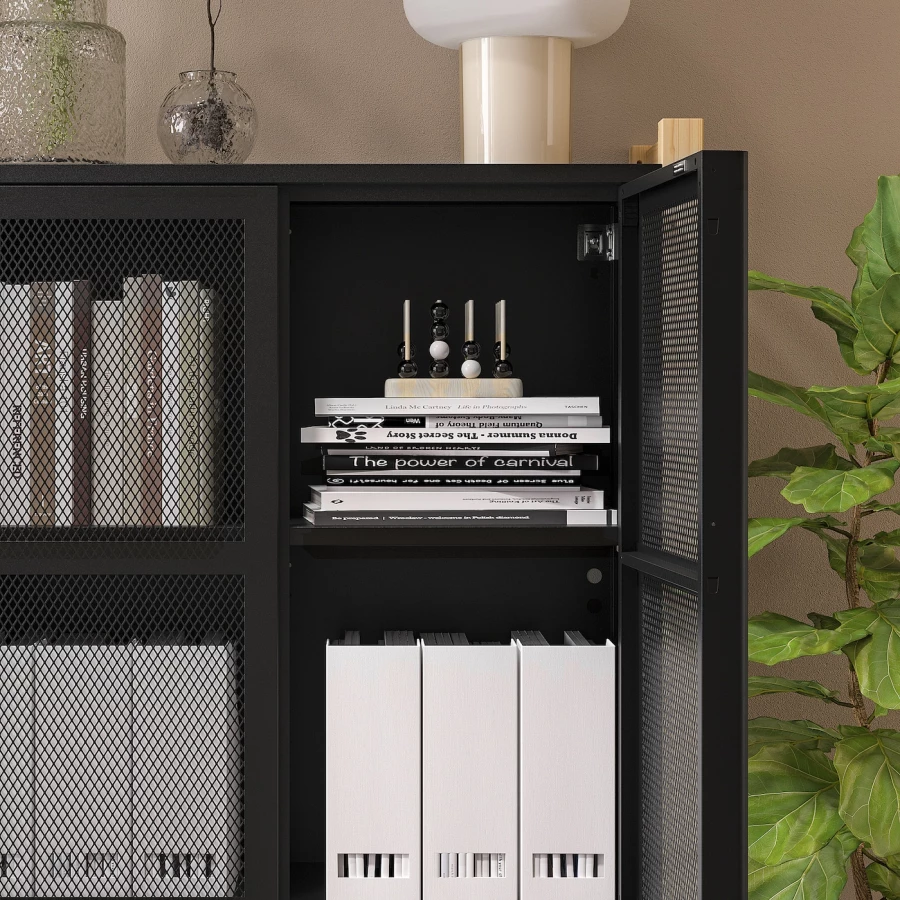 Комбинация для хранения - IKEA IVAR/ИВАР ИКЕА, 89х30х124 см, сосна/черный (изображение №3)