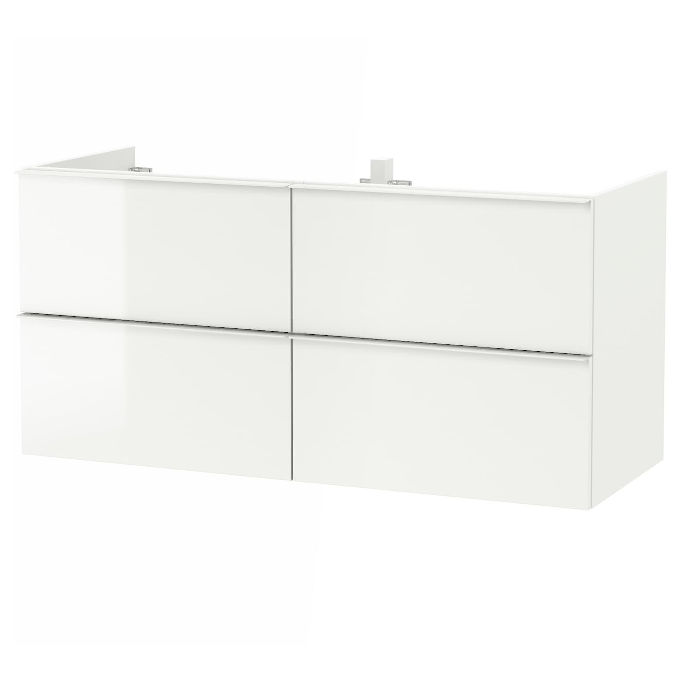 Шкаф под умывальник с 4 ящиками - GODMORGON IKEA/ ГОДМОРГОН ИКЕА, 120х58 см, белый