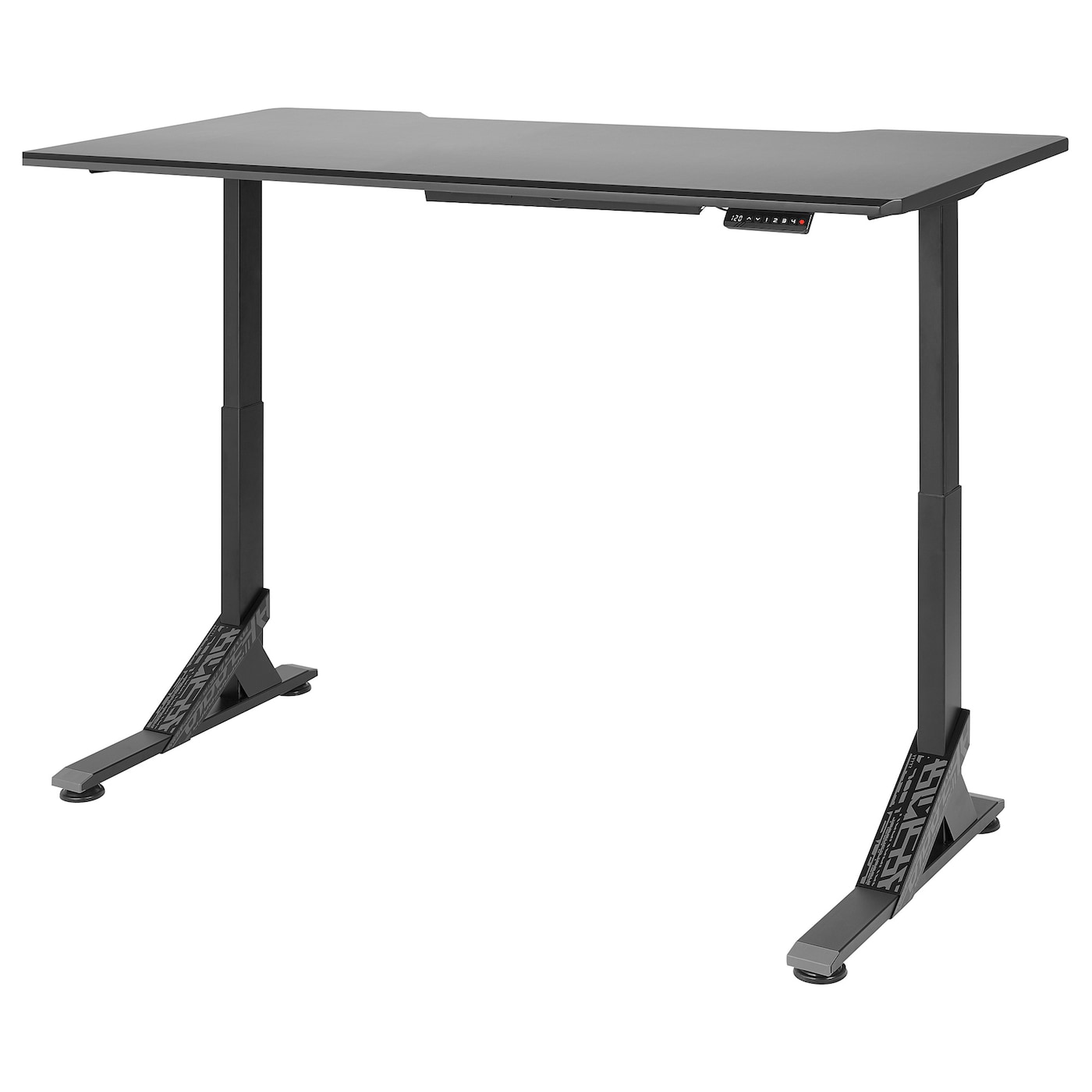Регулируемый по высоте игровой стол - IKEA UPPSPEL, черный, 180х80х123 см, УППСПЕЛ ИКЕА