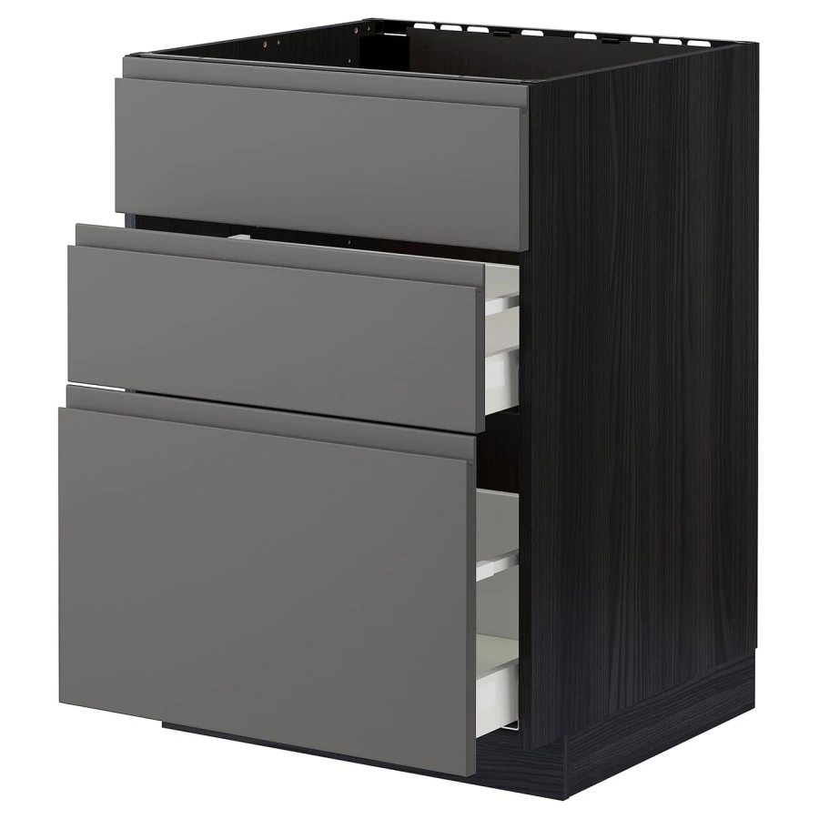 Напольный шкаф - IKEA METOD MAXIMERA, 80x62x60см, темно-серый/серый, МЕТОД МАКСИМЕРА ИКЕА (изображение №1)