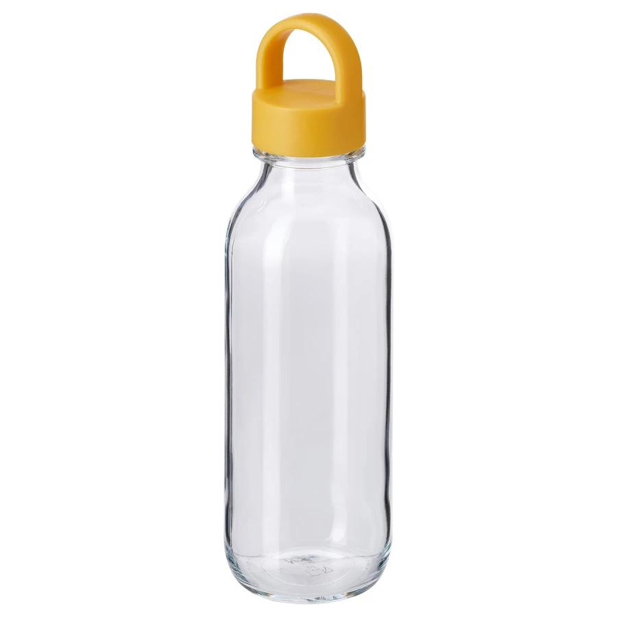 Бутылка с крышкой - IKEA FORMSKÖN/FORMSKON, 0.5 л, стекло/желтый, ФОРМСКЁН ИКЕА (изображение №1)