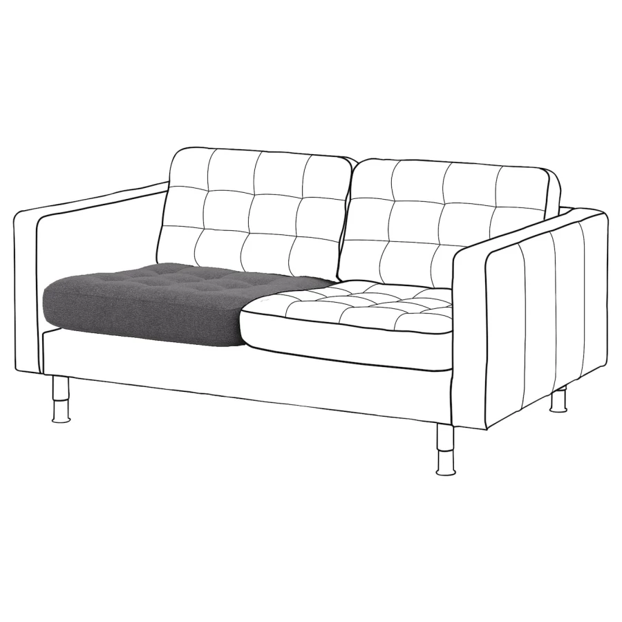 Подушка сиденья на диван - LANDSKRONA IKEA/ ЛАНДСКРУНА ИКЕА, 74х72х17 см, серый (изображение №1)