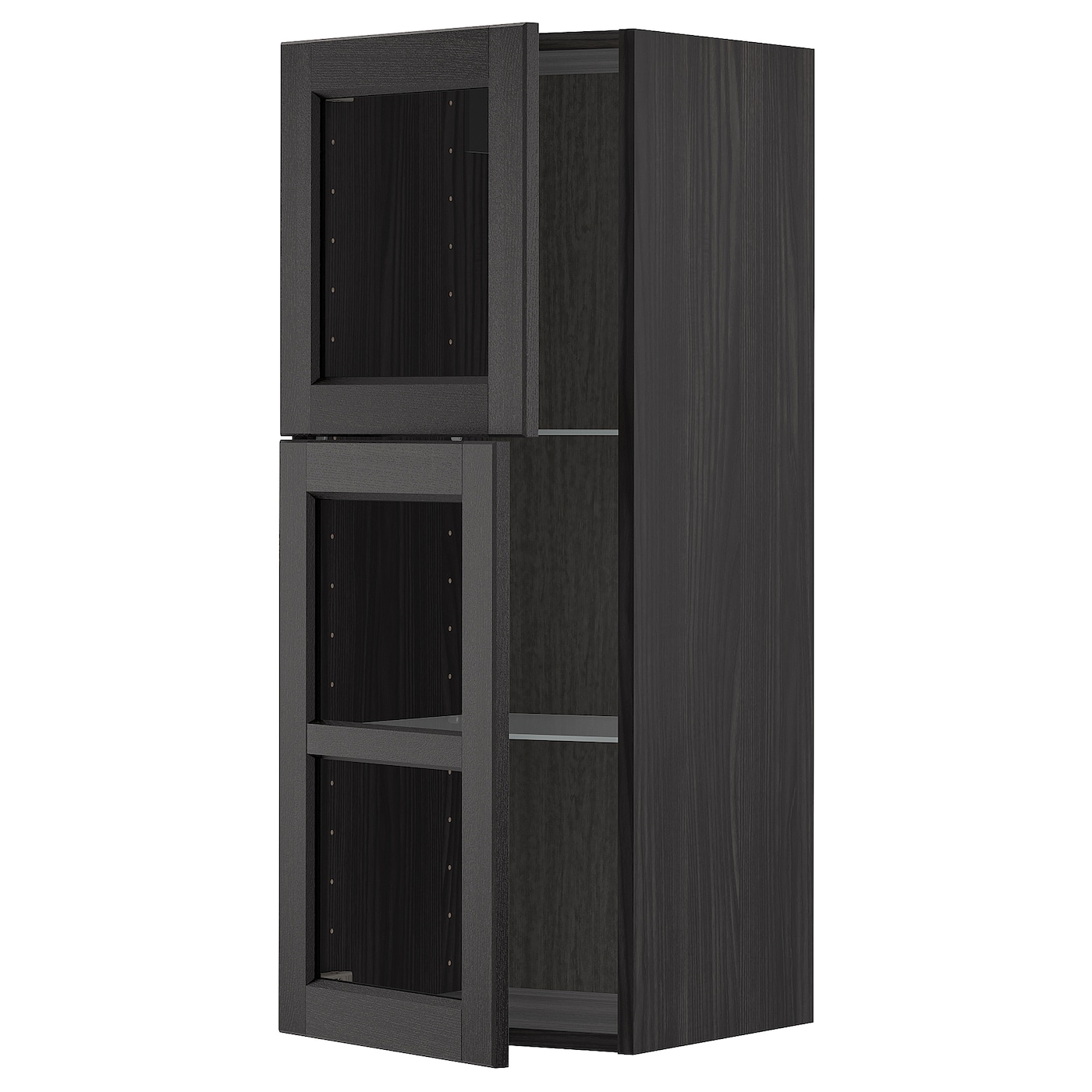 Шкаф и 2 стеклянные двери -  METOD IKEA/ МЕТОД ИКЕА, 100х40 см, черный