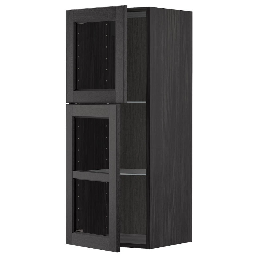 Шкаф и 2 стеклянные двери -  METOD IKEA/ МЕТОД ИКЕА, 100х40 см, черный (изображение №1)