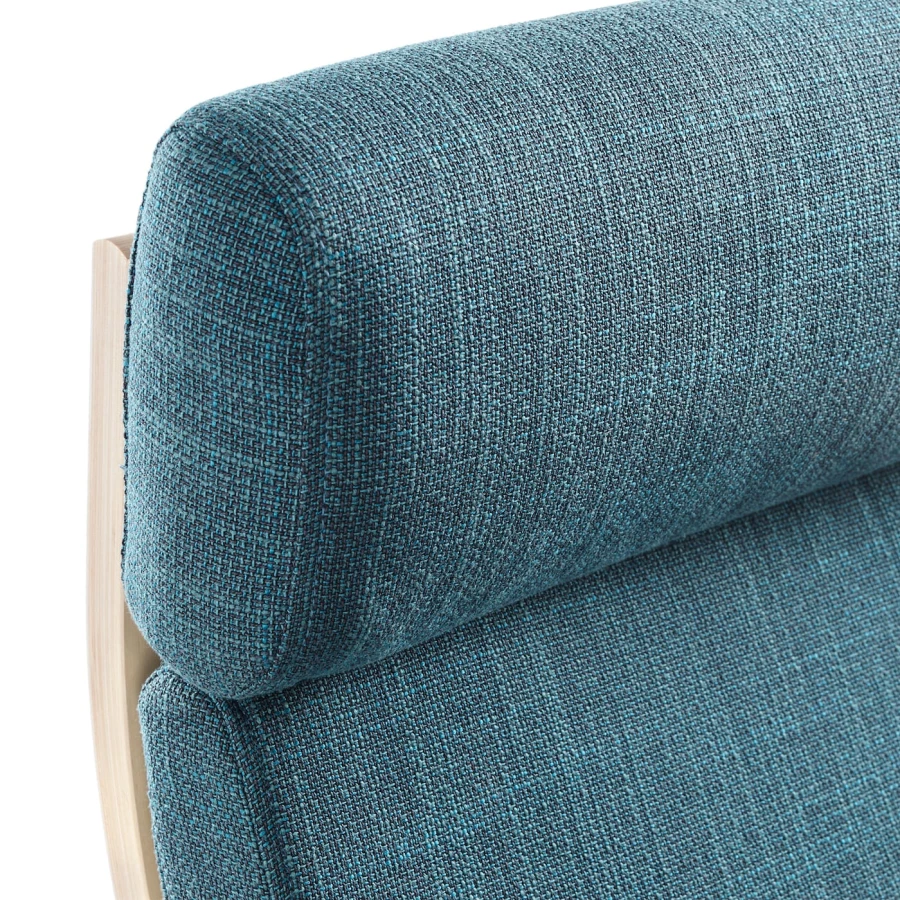 Кресло-качалка и табурет для ног - IKEA POÄNG/POANG/ПОЭНГ ИКЕА, 68х82х100 см, синий (изображение №5)
