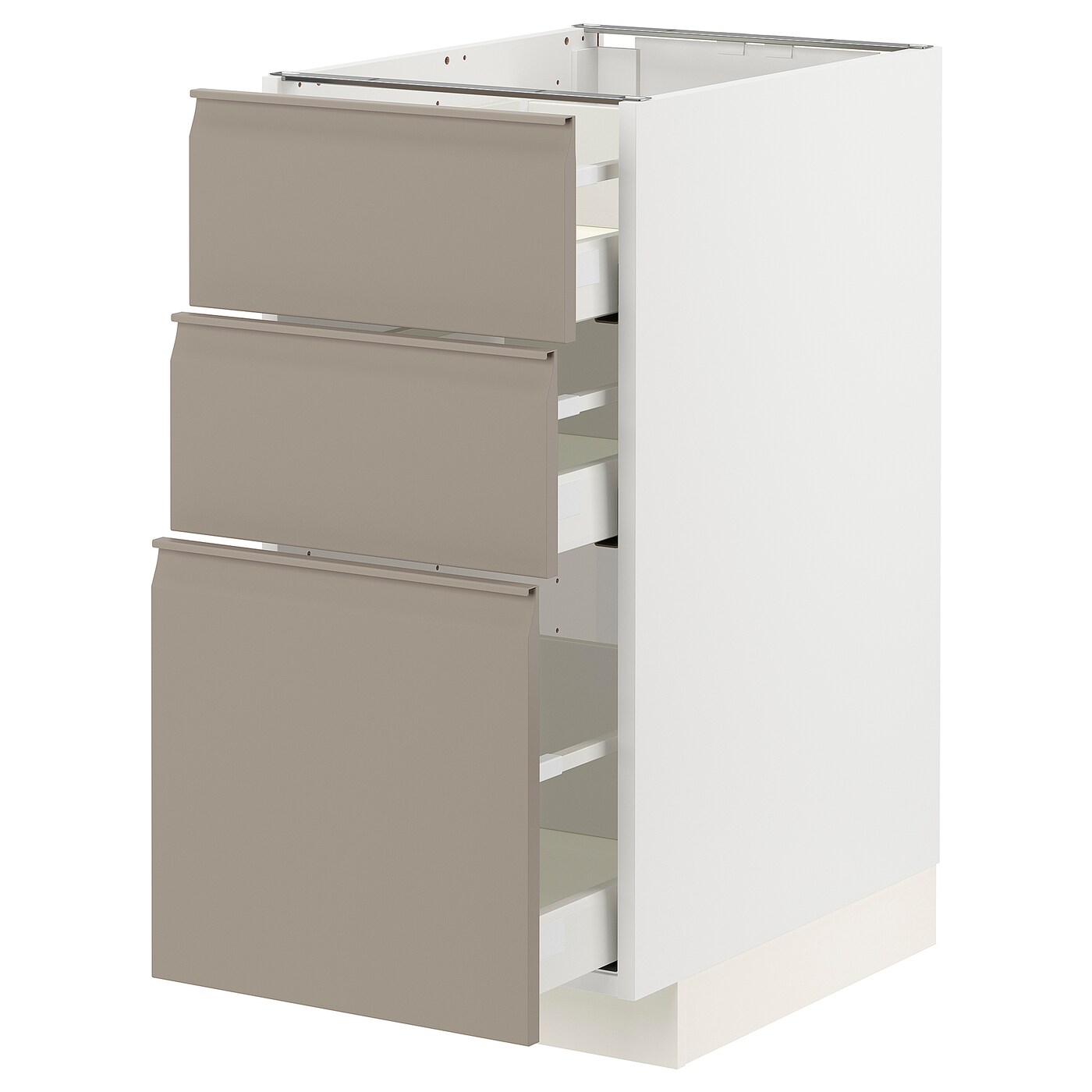 Напольный кухонный шкаф  - IKEA METOD MAXIMERA, 88x62x40см, белый/темно-бежевый, МЕТОД МАКСИМЕРА ИКЕА