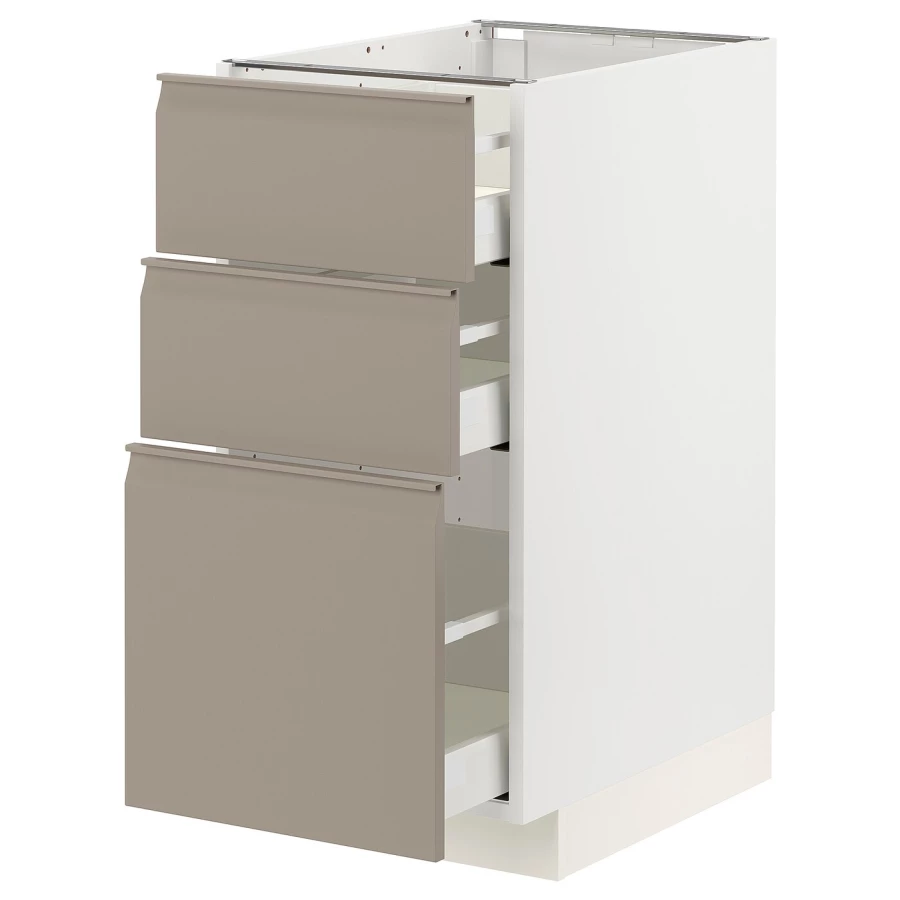 Напольный кухонный шкаф  - IKEA METOD MAXIMERA, 88x62x40см, белый/темно-бежевый, МЕТОД МАКСИМЕРА ИКЕА (изображение №1)