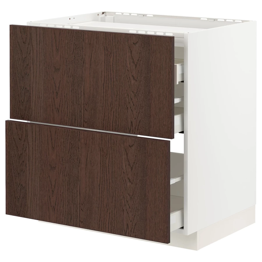 Напольный шкаф - IKEA METOD MAXIMERA, 88x62x80см, белый/темно-коричневый, МЕТОД МАКСИМЕРА ИКЕА (изображение №1)