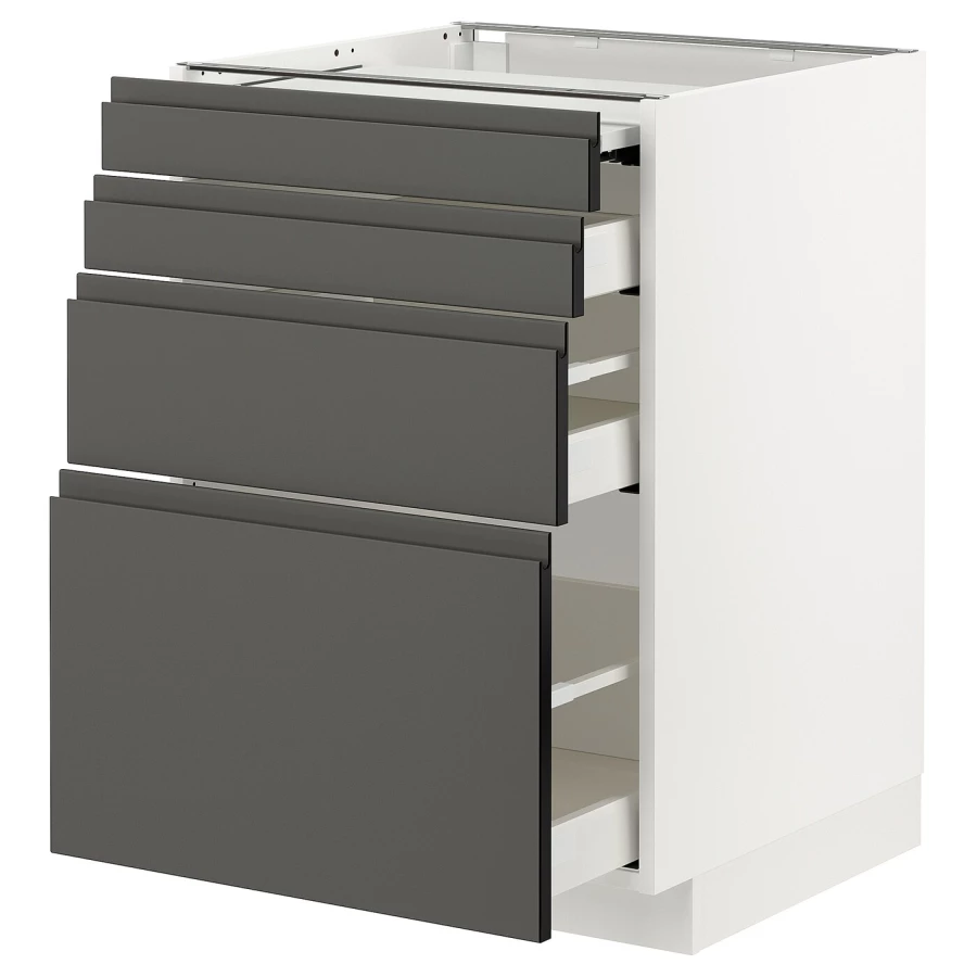 Напольный шкаф - IKEA METOD MAXIMERA, 88x62x60см, белый/темно-серый, МЕТОД МАКСИМЕРА ИКЕА (изображение №1)