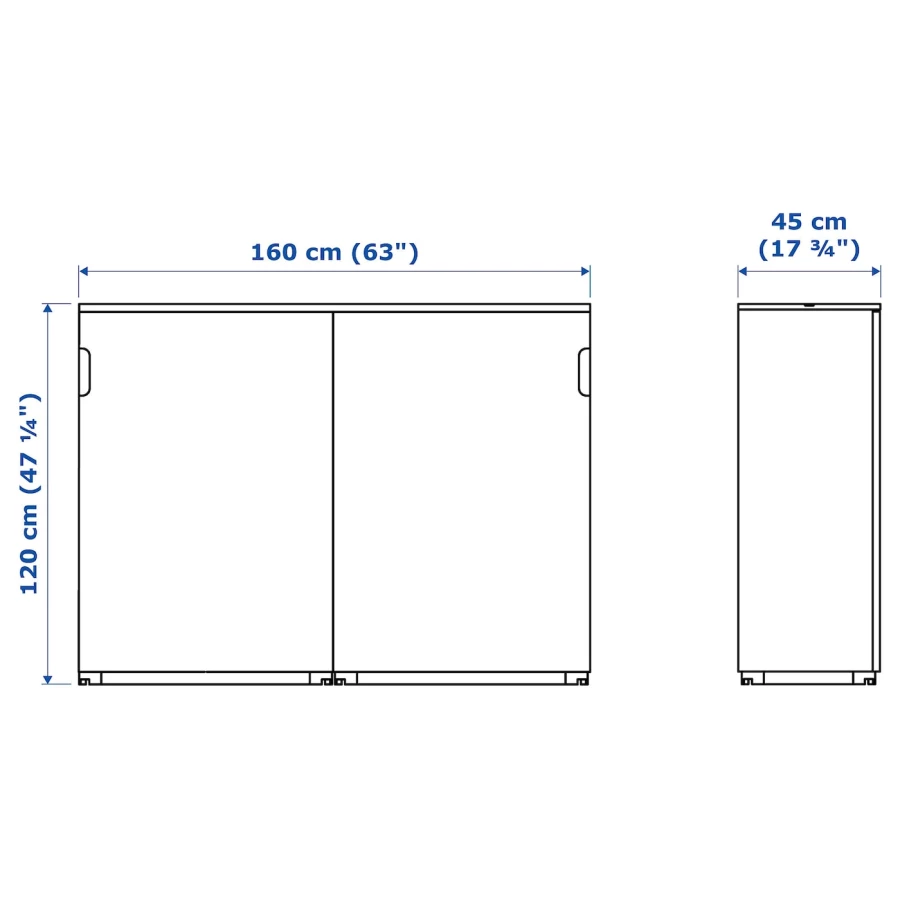 Комбинация с раздвижными дверями - IKEA GALANT/ГАЛАНТ ИКЕА, 120х45х160 см, белый (изображение №10)