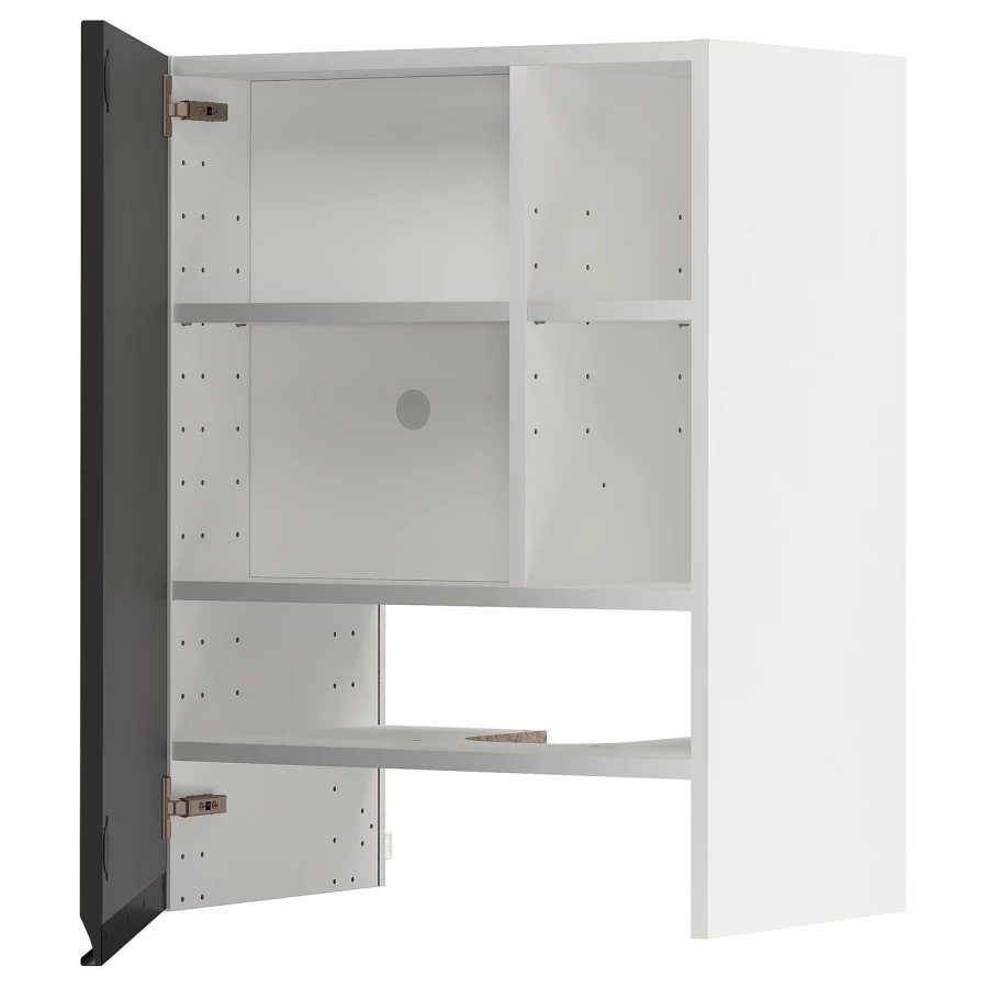 Навесной шкаф с полкой - METOD IKEA/ МЕТОД ИКЕА, 60х80 см, белый/серый (изображение №1)
