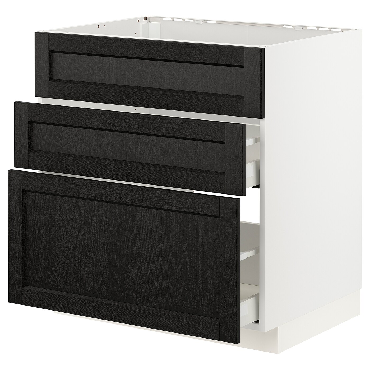 Напольный шкаф - METOD / MAXIMERA IKEA/ МЕТОД/ МАКСИМЕРА ИКЕА,  80х80 см, белый/черный