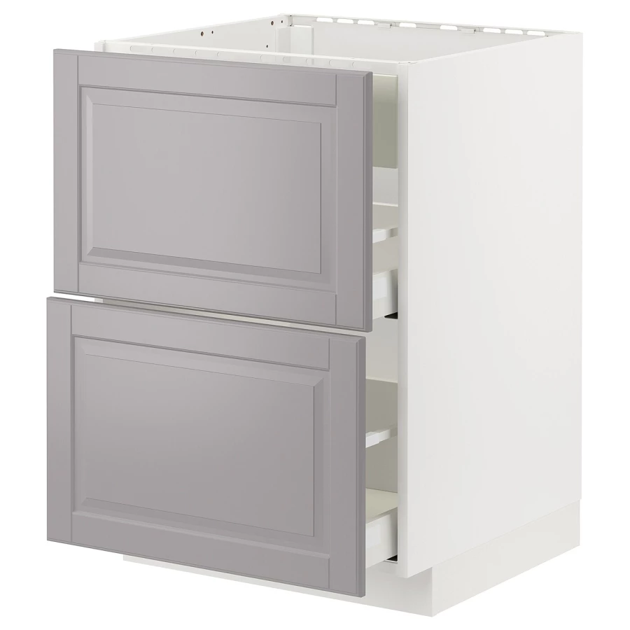 Напольный шкаф - METOD / MAXIMERA IKEA/ МЕТОД/ МАКСИМЕРА ИКЕА,  88х60 см, белый/серый (изображение №1)
