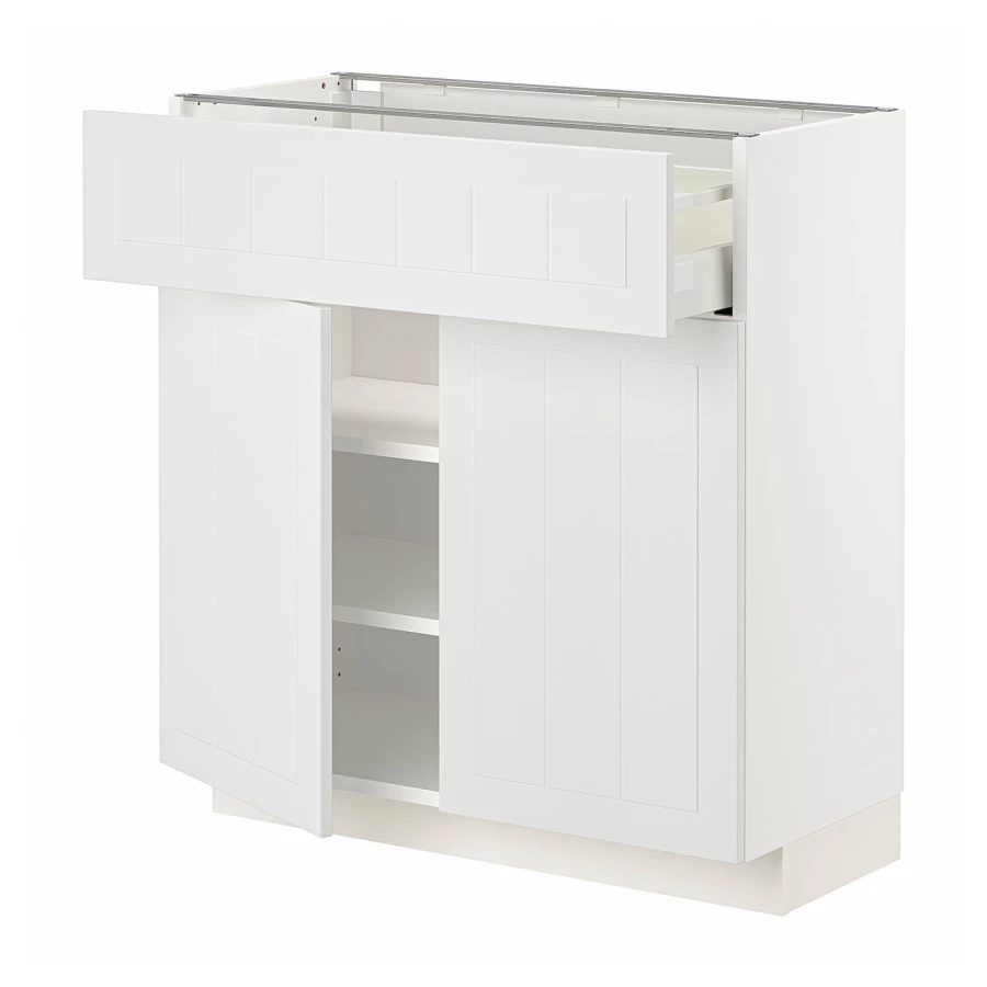 Напольный кухонный шкаф  - IKEA METOD MAXIMERA, 80x37x80см, белый/черный, МЕТОД МАКСИМЕРА ИКЕА (изображение №1)