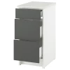 Напольный шкаф с выдвижными ящиками - IKEA KNOXHULT/КНОКСХУЛЬТ ИКЕА , 91x61x40см, белый/черный