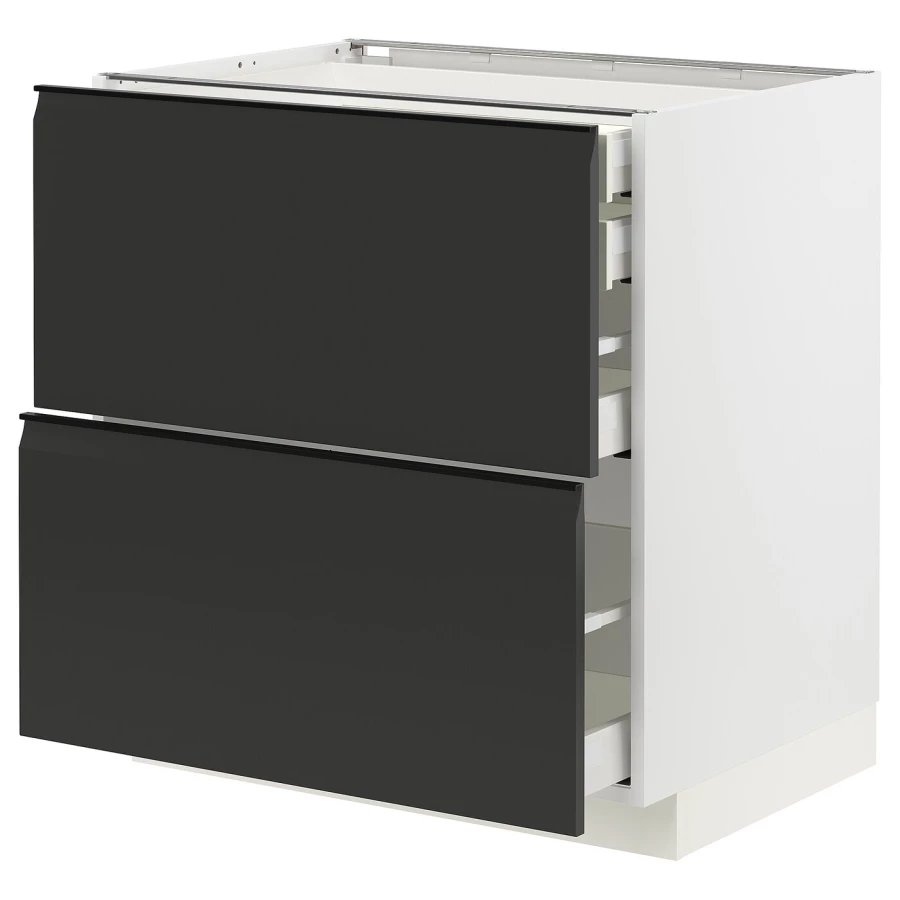 Напольный кухонный шкаф  - IKEA METOD MAXIMERA, 88x61,6x80см, белый/черный, МЕТОД МАКСИМЕРА ИКЕА (изображение №1)