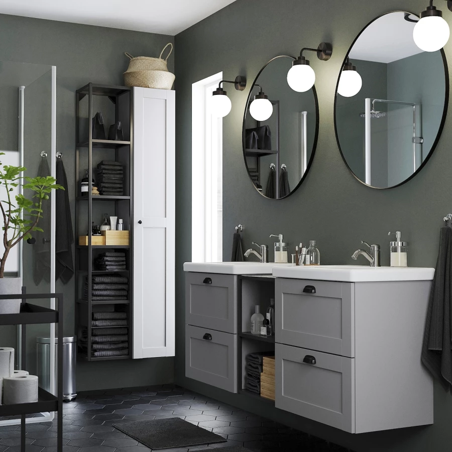 Зеркало - LINDBYN IKEA/ ЛИНДБЮН ИКЕА, 80 см,  черный (изображение №9)