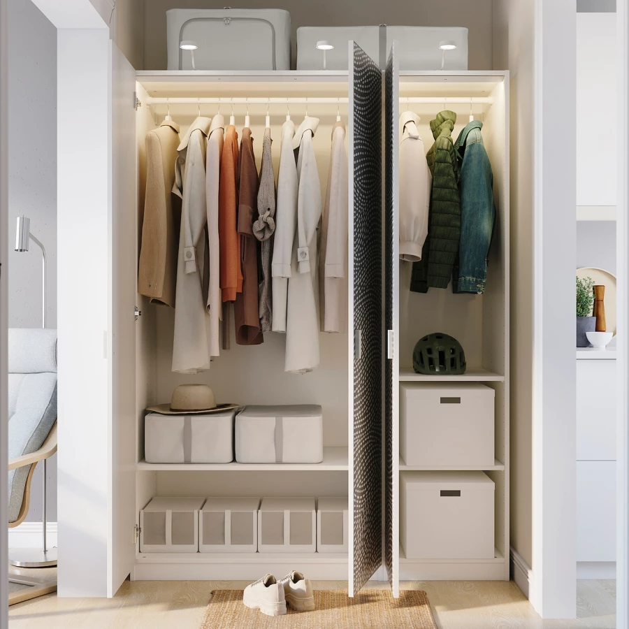 Шкаф - IKEA PAX/MISTUDDEN/ПАКС/МИСТУДДЕН ИКЕА, 60х150х201,2 см, белый/серый (изображение №3)