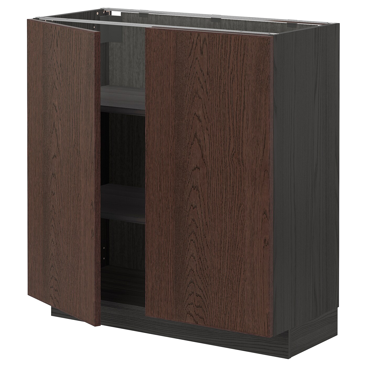 Напольный шкаф - IKEA METOD, 88x39x80см, черный/коричневый, МЕТОД ИКЕА