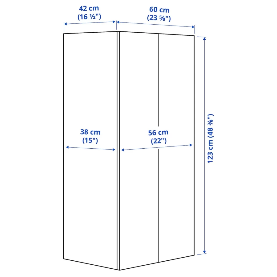 Шкаф - SMÅSTAD / SMАSTAD  IKEA /СМОСТАД  ИКЕА, 60x42x123 см, белый/серый (изображение №5)