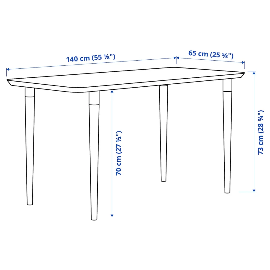 Письменный стол - IKEA ANFALLARE/HILVER, 140х65 см, бамбук/белый, АНФАЛЛАРЕ/ХИЛВЕР ИКЕА (изображение №7)