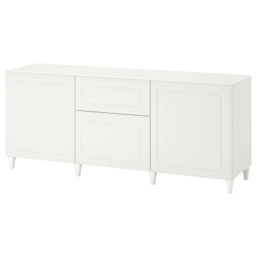 Комбинация для хранения - IKEA BESTÅ/БЕСТО ИКЕА, 180x42x74 см, белый, (изображение №1)