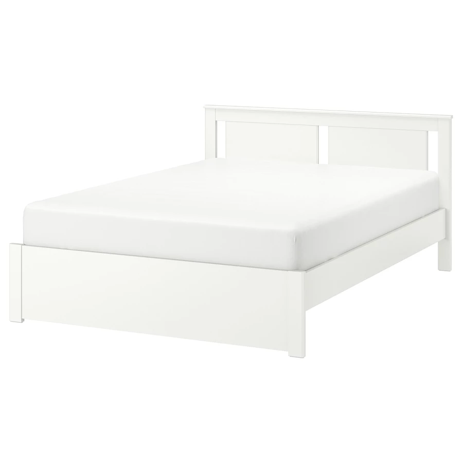 Двуспальная кровать - IKEA SONGESAND/LINDBÅDEN/LINDBADEN, 200х160 см, белый, СОНГЕСАНД/ЛИНДБАДЕН ИКЕА (изображение №1)