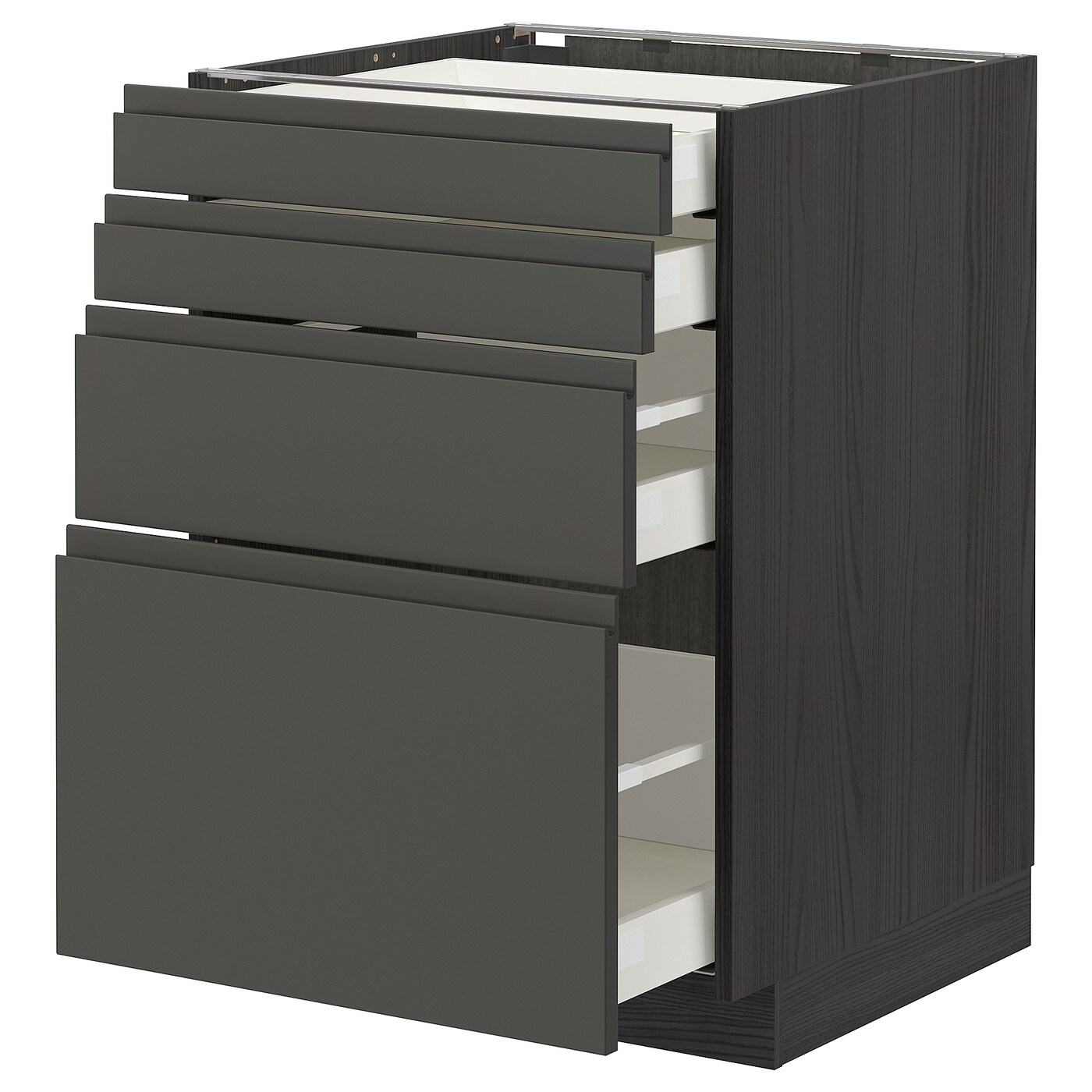 Напольный кухонный шкаф  - IKEA METOD MAXIMERA, 88x61,9x60см, черный/серый, МЕТОД МАКСИМЕРА ИКЕА