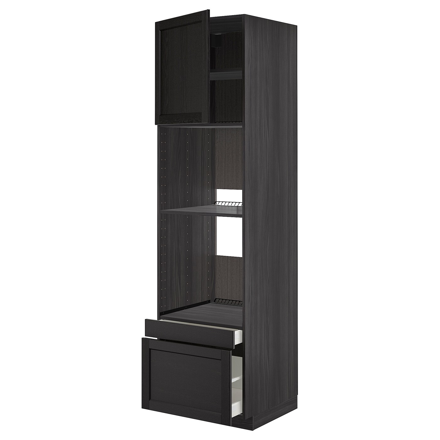 Высокий шкаф - IKEA METOD/MAXIMERA/МЕТОД/МАКСИМЕРА ИКЕА, 220х60х60 см, черный