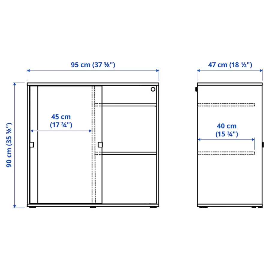 Шкаф  - IKEA VIHALS/ВИХАЛС ИКЕА, 90х47х95 см, белый (изображение №6)