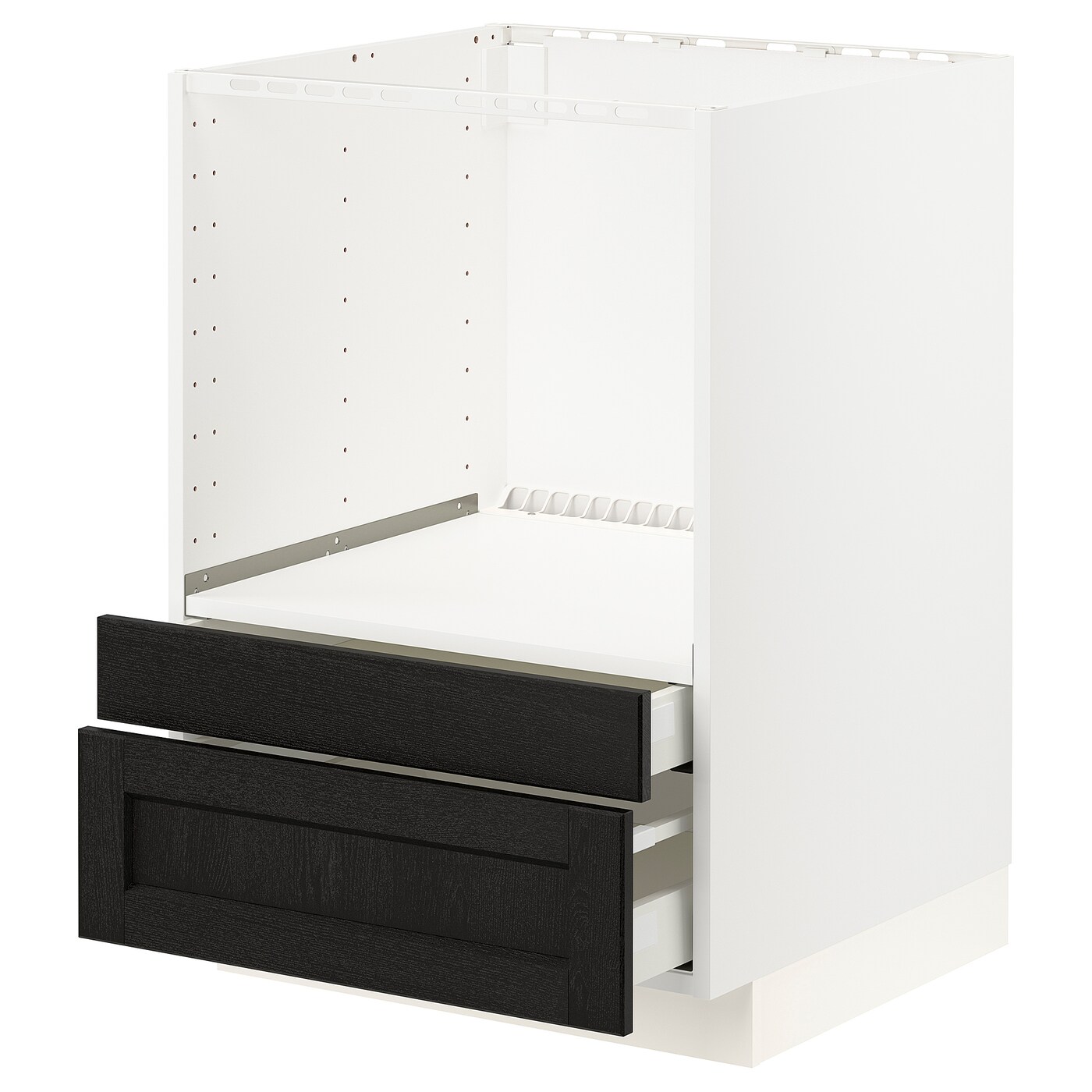 Шкаф для встроенной техники - IKEA METOD, 88x62x60см, белый/черный, МЕТОД ИКЕА